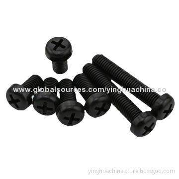 Nylon Pan Head Philips Screws, Natural Black Color, 94V-2 Fire-proofing Grade, G205